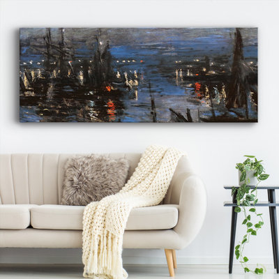 Le port du Havre, effet de nuit, 1873, reproduction sur toile