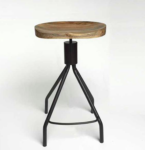 Atoll Swivel Adjustable Height Counter Stool with Metal Frame