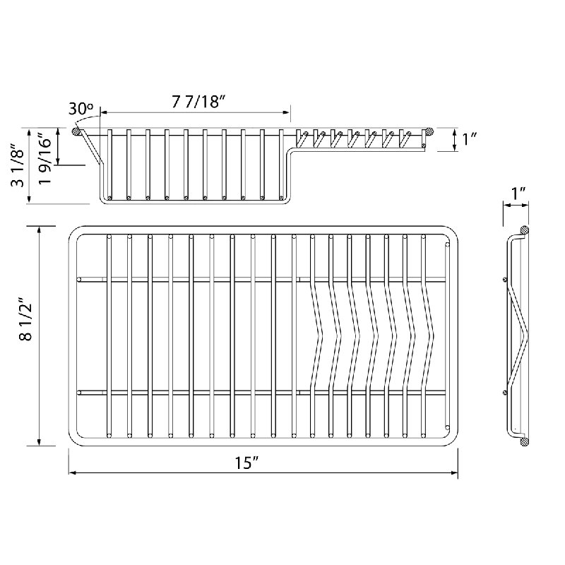 Forze Rohl Dish Rack For 16" I.D. Stainless Steel Sinks
