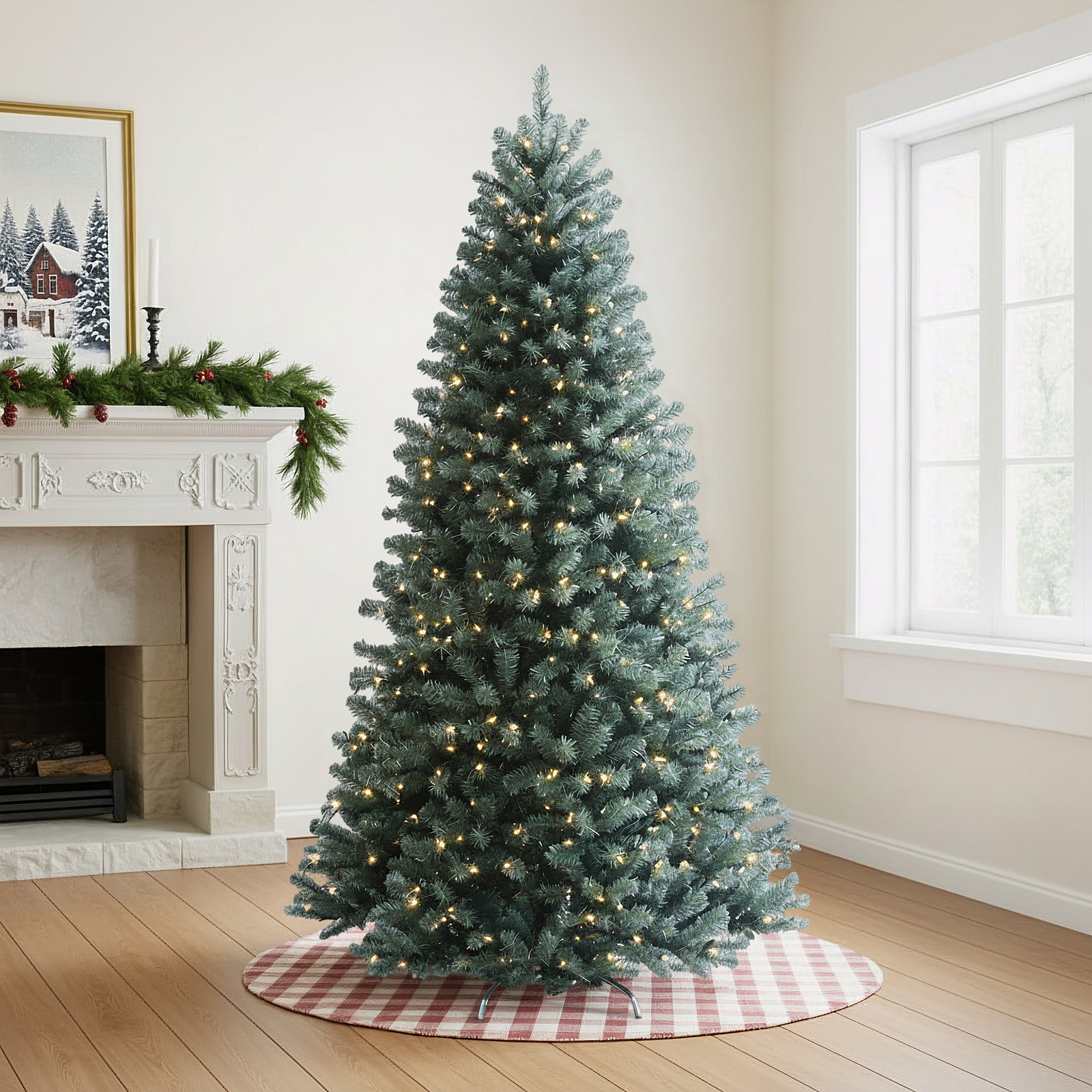 Pre-Lit Spruce Christmas Tree, 78" H