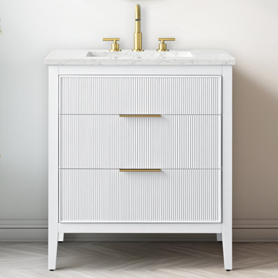 Bilroy 30'' Single Sink Bathroom Vanity with Engineered Stone Top