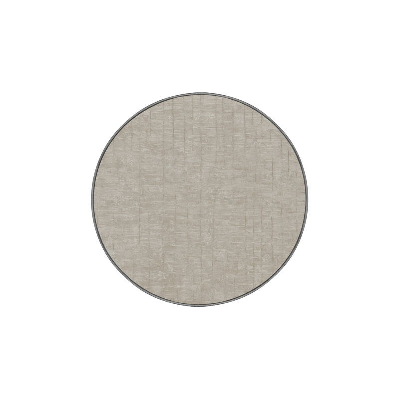 Tapis gris soyeux et moelleux, Rond 8 pi