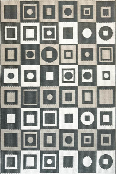 5' X 8' Squares Outdoor Mat, Charcoal Grey, Rectangle 5' x 8'