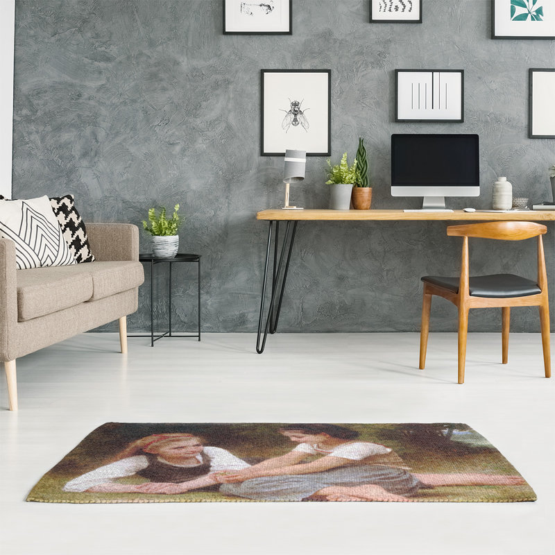 Tapis de l’aire verte/brune du rassemblement des écrous, Rectangle 2 pi x 3 pi