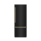 ZLINE Autograph 30 in. White Matte Built-In Refrigerator w/ Gray & Black Accents