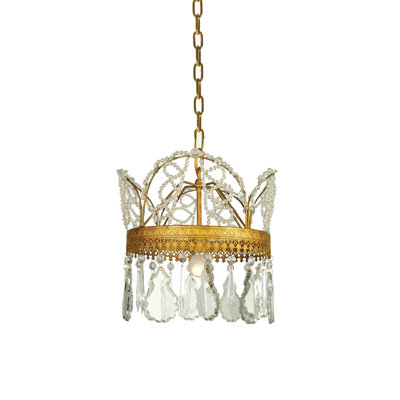 Pendentif traditionnel en cristal doré clair