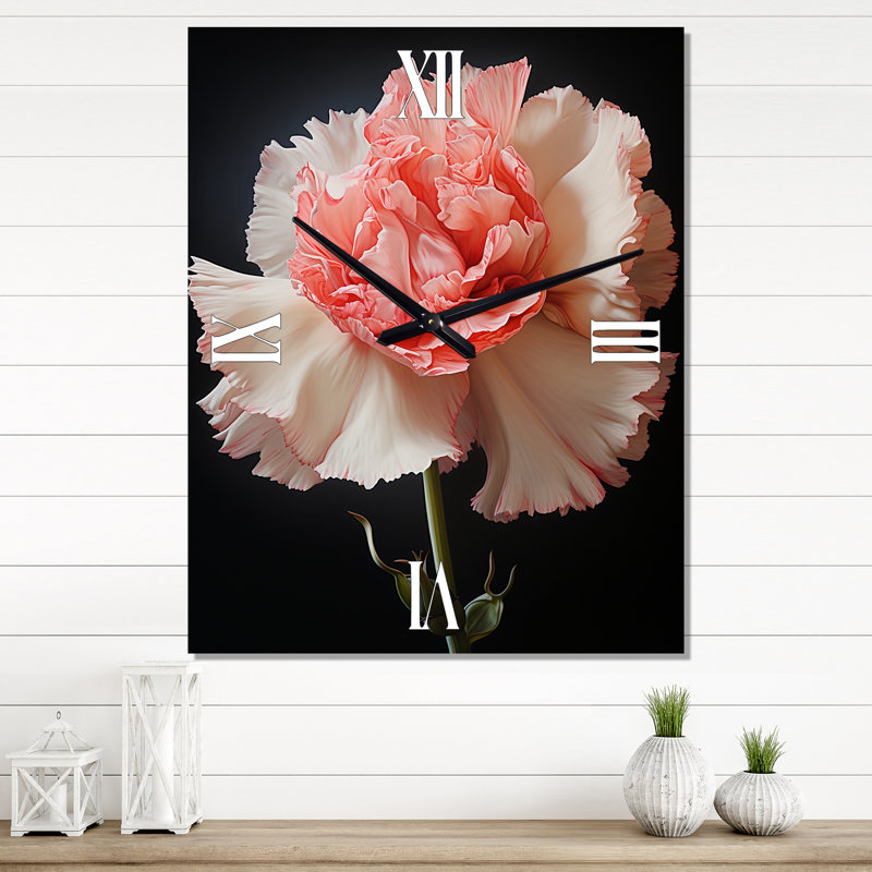 Horloge murale Coral Flower Timeless Beauty - Abstract Botanicals, H 32 po x l 24 po x P 1 po