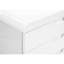 Classeur sur roulettes blanc brillant, rangement mobile à 3 tiroirs pour le travail de bureau, support d'imprimante contemporain avec surface de roulement à glissières lisses, tiroirs, fonctionnement moderne