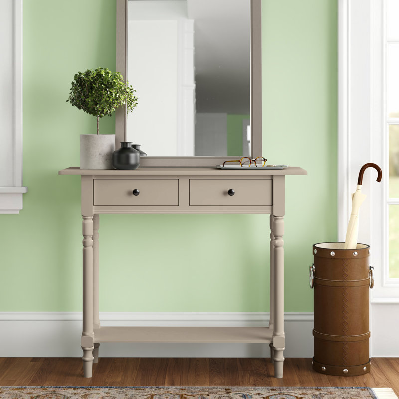 Brookshire 239.22cm Solid Wood Console Table, Vintage Grey