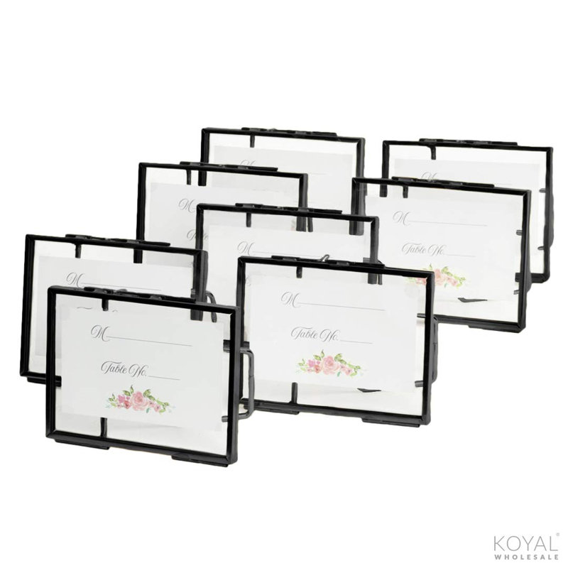 Ensemble 8 pièces de cadres à photos flottantes pressées, 3 po x 4 po