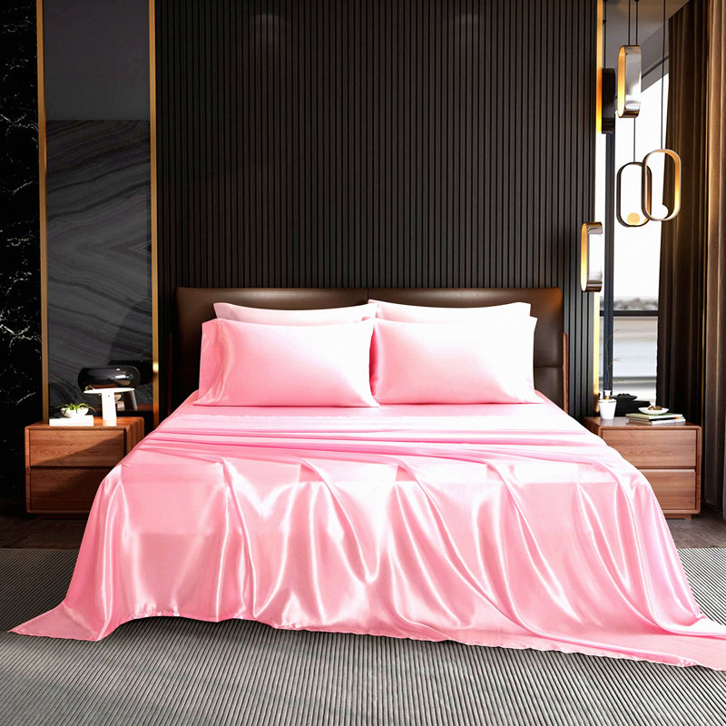 Pink Silky Soft Twin Size Bedding Set - 3 Piece Sheets & Pillowcases Bundle with Deep Pocket Fitted Sheet - Luxurious HommxJF Collection
