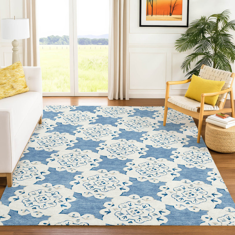 Machine Washable Indoor/Outdoor Bourkelands ACN2352 Casual Rug, Rectangle 8' x 10'