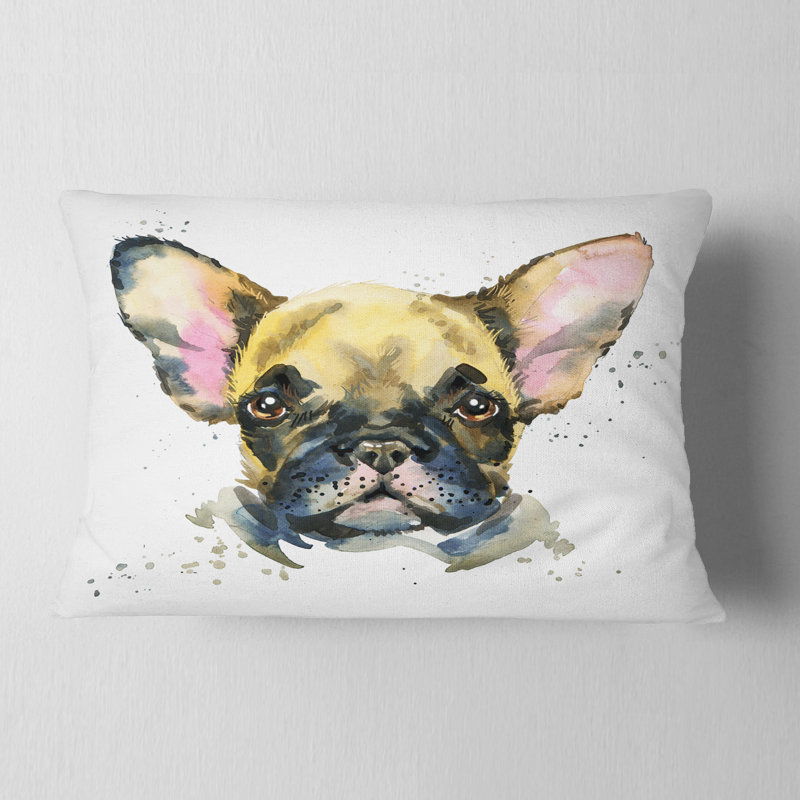 Coussin lombaire pour chien animal aquarelle
