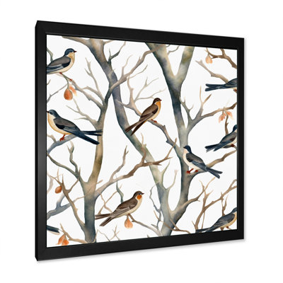 «Little Birds On The Tree Branches VI», reproduction d'art sur toile