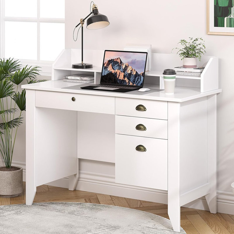 Petit bureau blanc avec rangement