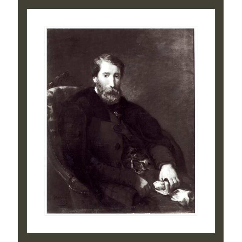 «Portrait of Alfred Bruyas (1821-77)» par Eugène Delacroix, impression giclée encadrée, H 27,68 po x l 23,5 po