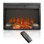 Foyer électrique encastrable 23 po, radiateur ultra-mince avec ensemble de bûches et flamme réaliste, télécommande avec minuterie, protection contre la surchauffe