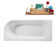 67" Streamline Soaking Freestanding Tub and Tray With Internal Drain