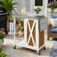 Îlot de cuisine extérieur pliable avec rangement et roues verrouillables-1360888109