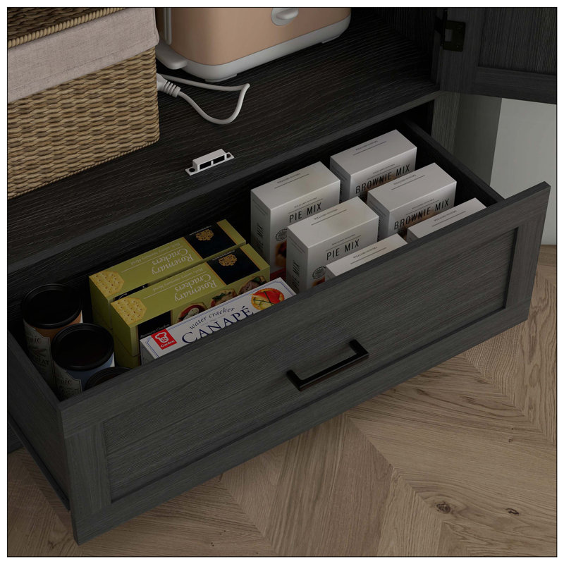 Grande armoire de rangement pour garde-manger, garde-manger autoportant Farmhouse avec 2 portes, tiroir et tablettes réglables pour la salle à manger