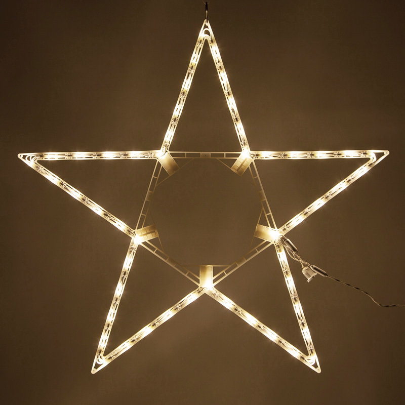 Étoile pliante avec lumière DEL, H 32 po