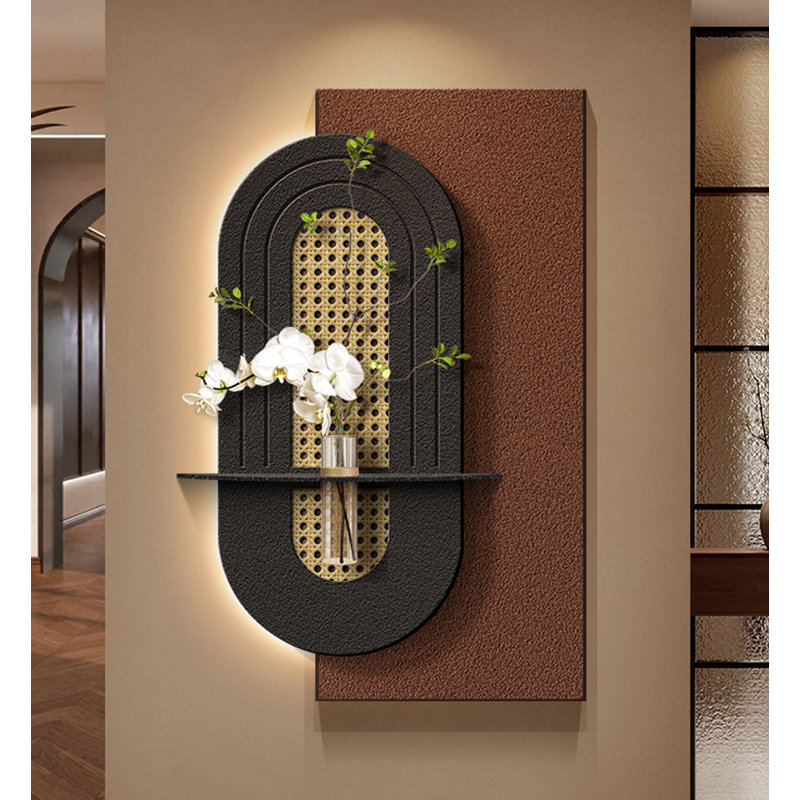 Feng Shui antique, plantation de verdure sur des décorations murales en grès, H 35,43 po x l 23,62 po x P 1,77 po