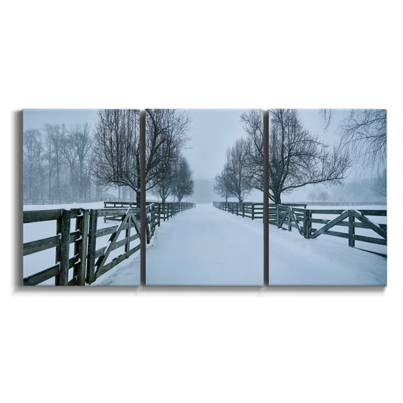 «Aqua Blue Morning», reproduction sur toile 3 pièces, H 36 po x l 72 po x P 2 po