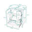 Meuble-lavabo avec lavabo, tiroirs et porte