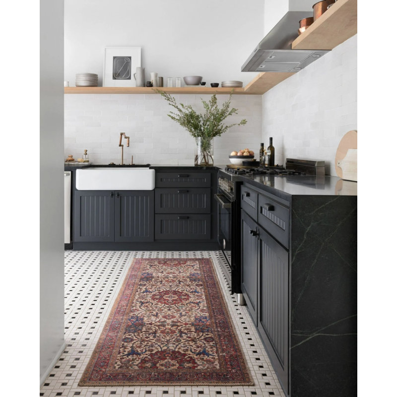 Tapis d'intérieur / extérieur en polypropylène tissé à la machine Ruhma, Rectangle 2 pi 7 po x 4 pi 11 po