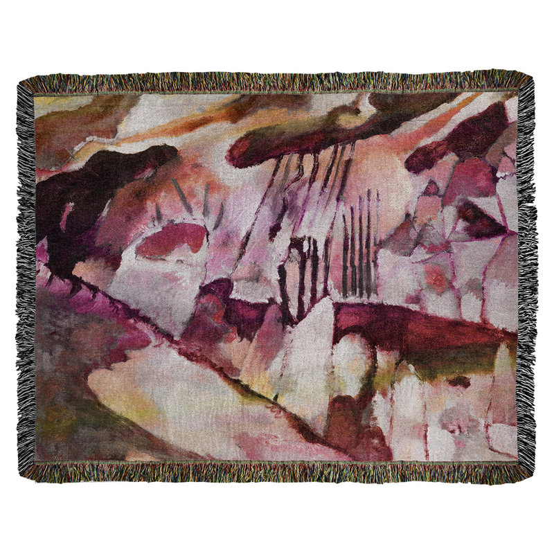 Jeté en coton wassily kandinsky, landscape, Rouge