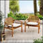 Ensemble de 2 fauteuils club Meja avec coussins, pieds en bois d'acacia durable et en eucalyptus pour un confort et un style extérieurs