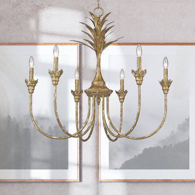 Schiff 6 - Light Steel Dimmable Empire Chandelier