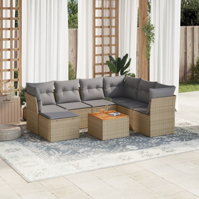 Vidaxl Garden Sofa Set Mix Beige