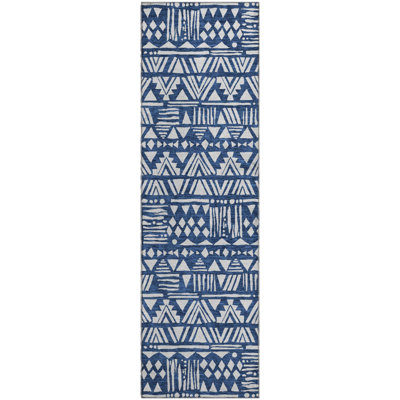 Premium Machine Washable Prisco Navy Rug