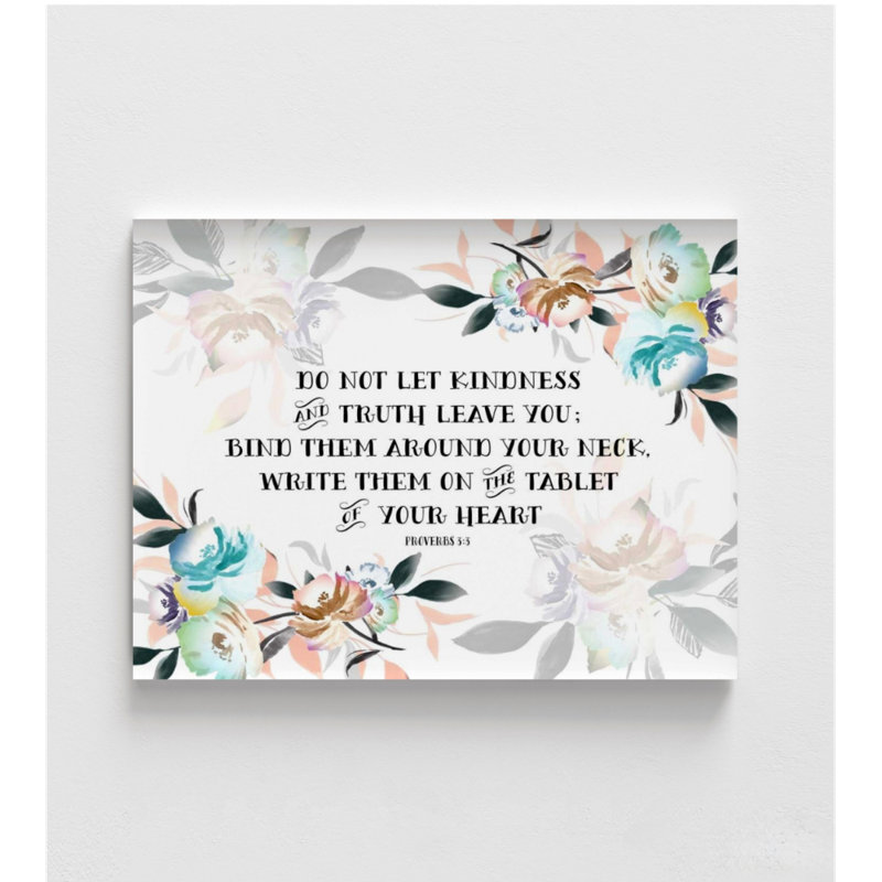 Proverbes 3-3 par Tara Moss, affiche Proverbes encadrés 3: 3, affiche de versets bibliques floraux, impression de bonté, idée de cadeau de grand-mère, impression de cadeau MIL