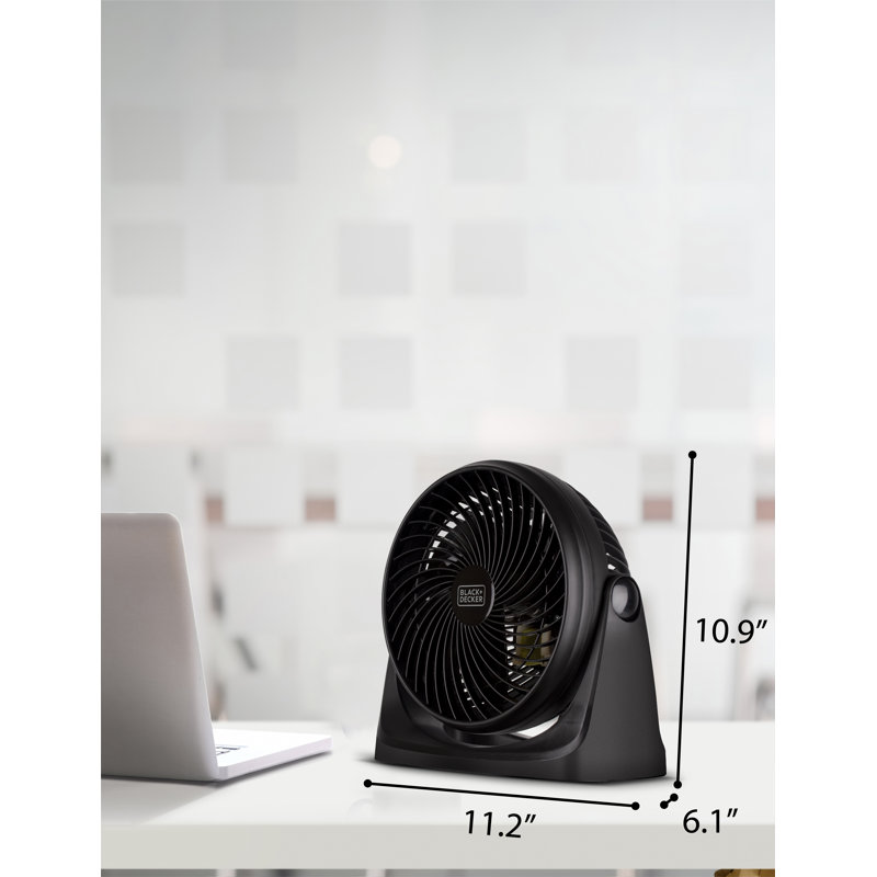 Black Matte Portable 7-Inch Desk Fan with Adjustable Tilt
