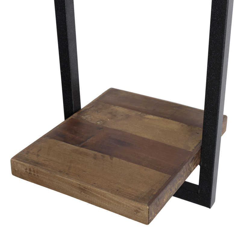 Derik Teak Solid Wood Industrial Pipe Shelves