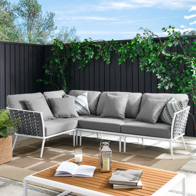 Modway Stance Outdoor Patio Aluminum Outdoor Patio Aluminum Large Sectional Sofa by Modway