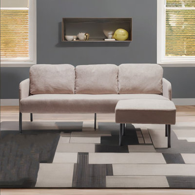 3 Seater L-shaped Sofa With Ottoman