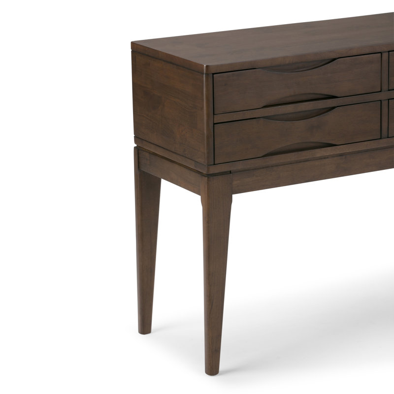 Harper 40" Walnut Brown Solid Wood Hallway Console Table with Storage