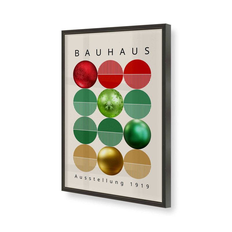 Reproduction d'affiche Bauhaus, H 25 po x l 19 po x P 1,25 po, Cadre photo noir satiné