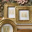 Ensemble de 4 cadres de table décoratifs dorés avec texture perlée, H 5,25 po