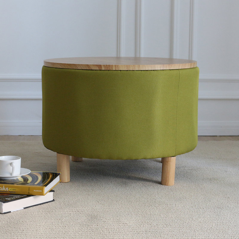 Sauget Solid Wood Single Coffee Table, Green