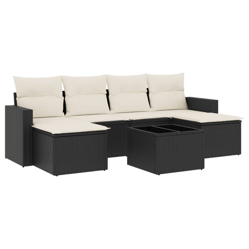 Vidaxl Garden Sofa Set Black, Cream White