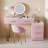 Makeup Vanity Desk Set With 5 Drawers And Chair-2047922902