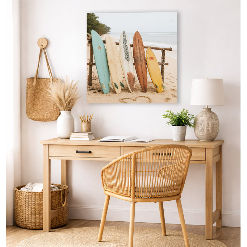 «Soul of the Coast», art sur toile de planche de surf rétro, H 30 po x l 30 po