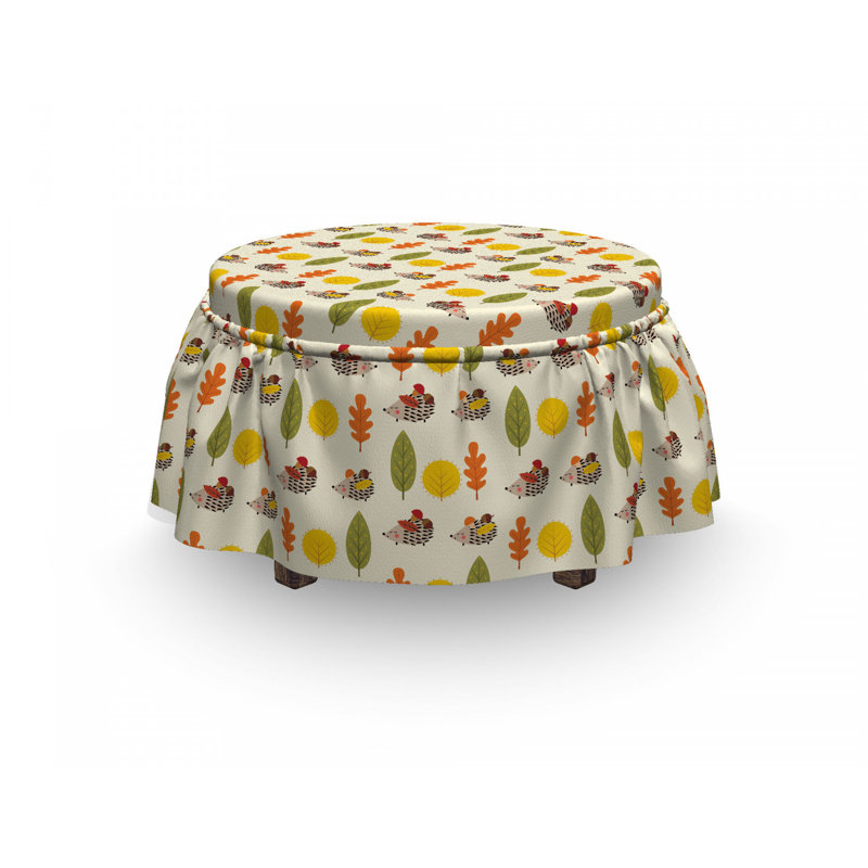 Ensemble de housse pour repose-pieds à coussins carrés 2 pièces hedgehog