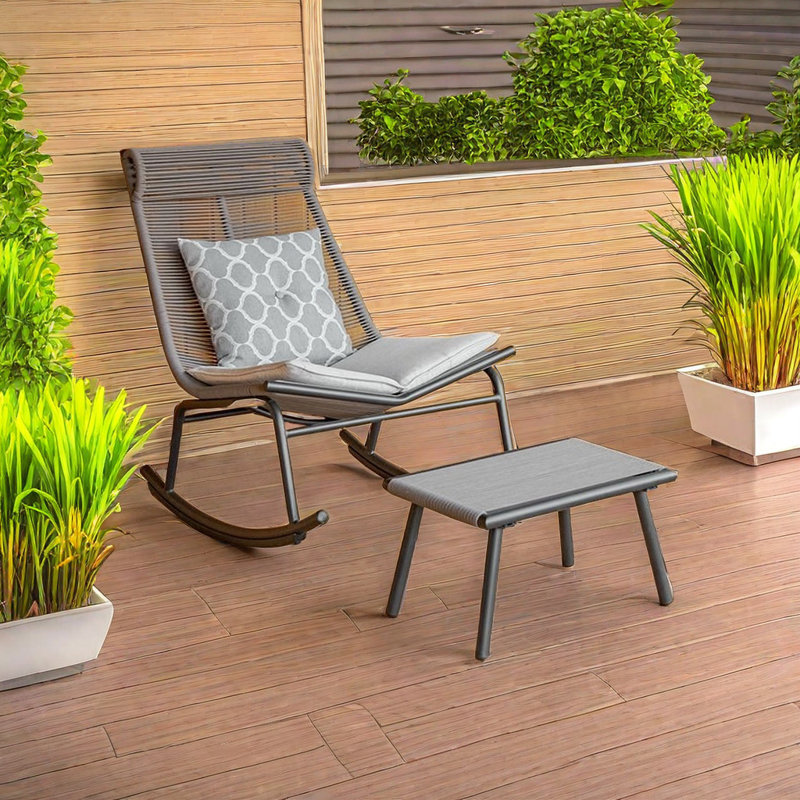 Chaise berçante confortable et durable, Brun foncé, Brun