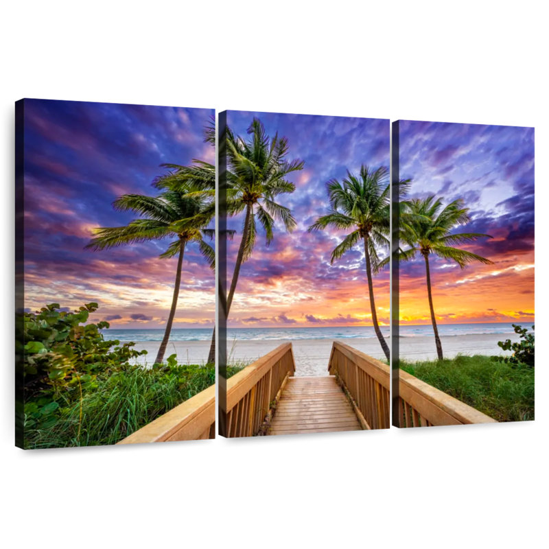 Lever de soleil tropical vif, H 42 po x l 65 po