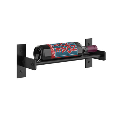 Support à vin 1 bouteille mural noir mat Abbie-Marie - H 5 po x l 14,75 po